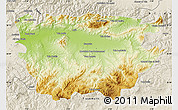 Physical Map of Ain Dafla, shaded relief outside