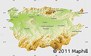 Physical Map of Ain Dafla, single color outside