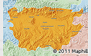 Political Map of Ain Dafla, lighten