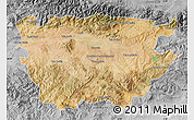 Satellite Map of Ain Dafla, desaturated