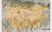 Satellite Map of Ain Dafla, semi-desaturated