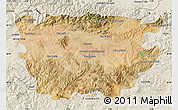 Satellite Map of Ain Dafla, shaded relief outside
