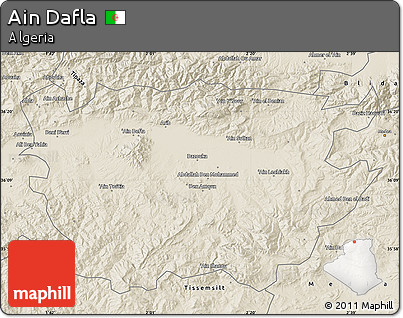 Shaded Relief Map of Ain Dafla