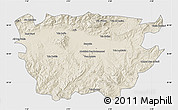 Shaded Relief Map of Ain Dafla, single color outside