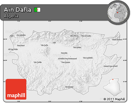Silver Style Map of Ain Dafla, single color outside