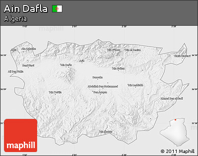 Silver Style Map of Ain Dafla, single color outside