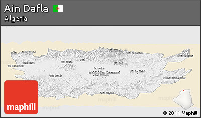 Classic Style Panoramic Map of Ain Dafla, single color outside