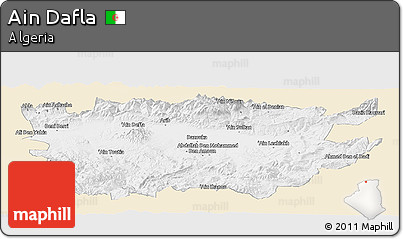 Classic Style Panoramic Map of Ain Dafla, single color outside