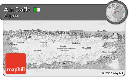 Gray Panoramic Map of Ain Dafla