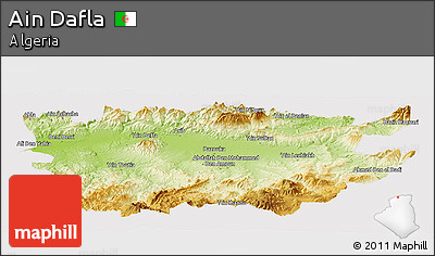 Physical Panoramic Map of Ain Dafla, cropped outside