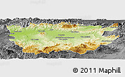 Physical Panoramic Map of Ain Dafla, darken, desaturated