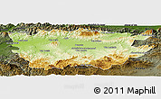 Physical Panoramic Map of Ain Dafla, darken