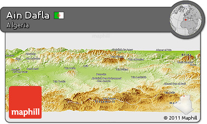 Physical Panoramic Map of Ain Dafla