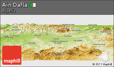 Physical Panoramic Map of Ain Dafla