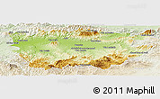 Physical Panoramic Map of Ain Dafla, lighten