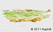 Physical Panoramic Map of Ain Dafla, single color outside