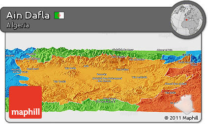 Political Panoramic Map of Ain Dafla