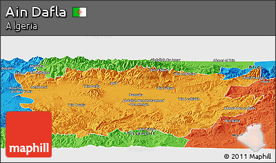 Political Panoramic Map of Ain Dafla