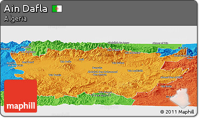 Political Panoramic Map of Ain Dafla