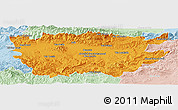 Political Panoramic Map of Ain Dafla, lighten