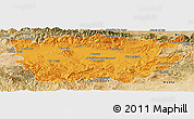 Political Panoramic Map of Ain Dafla, satellite outside