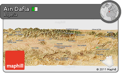 Satellite Panoramic Map of Ain Dafla