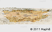 Satellite Panoramic Map of Ain Dafla, lighten