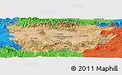 Satellite Panoramic Map of Ain Dafla, political outside