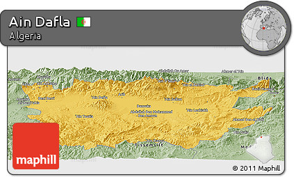 Savanna Style Panoramic Map of Ain Dafla