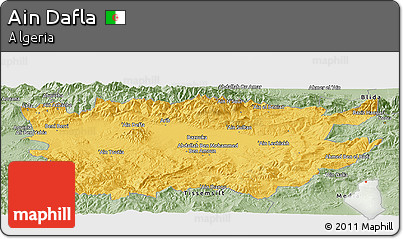 Savanna Style Panoramic Map of Ain Dafla