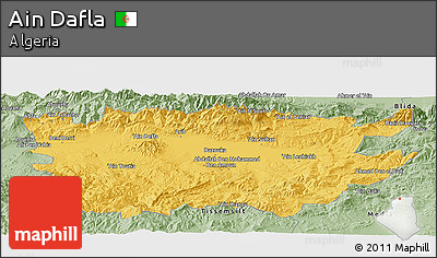 Savanna Style Panoramic Map of Ain Dafla