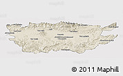 Shaded Relief Panoramic Map of Ain Dafla, cropped outside