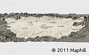 Shaded Relief Panoramic Map of Ain Dafla, darken