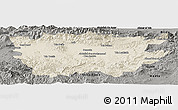 Shaded Relief Panoramic Map of Ain Dafla, darken, semi-desaturated