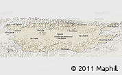 Shaded Relief Panoramic Map of Ain Dafla, lighten