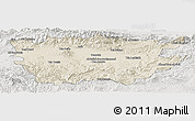 Shaded Relief Panoramic Map of Ain Dafla, lighten, semi-desaturated
