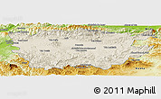 Shaded Relief Panoramic Map of Ain Dafla, physical outside