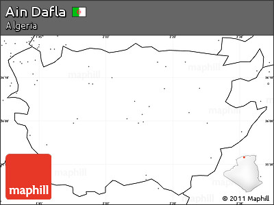 Blank Simple Map of Ain Dafla, no labels