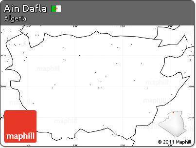 Blank Simple Map of Ain Dafla, no labels
