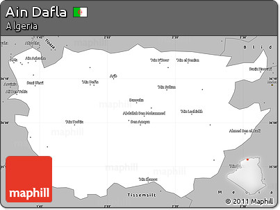 Gray Simple Map of Ain Dafla