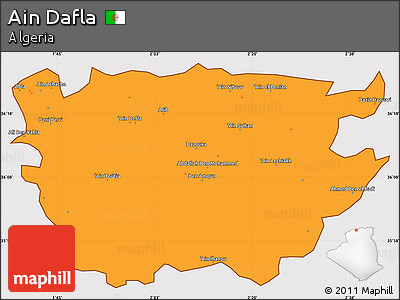 Political Simple Map of Ain Dafla, cropped outside