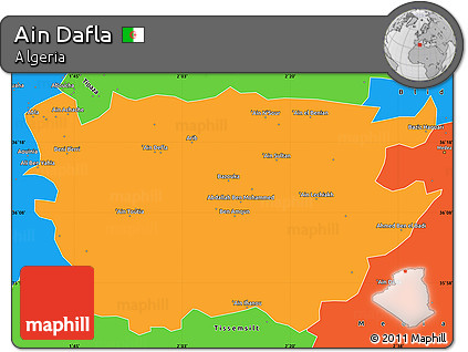 Political Simple Map of Ain Dafla