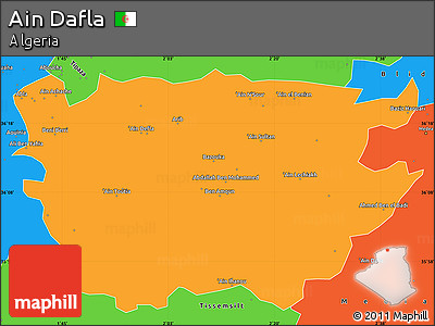 Political Simple Map of Ain Dafla
