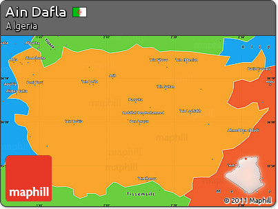 Political Simple Map of Ain Dafla