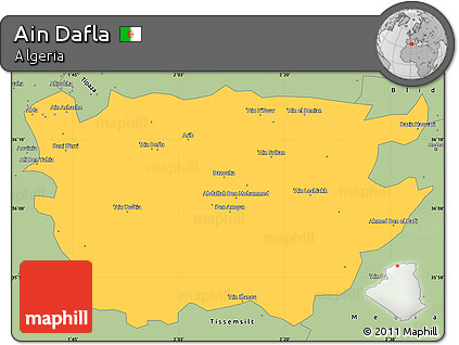Savanna Style Simple Map of Ain Dafla