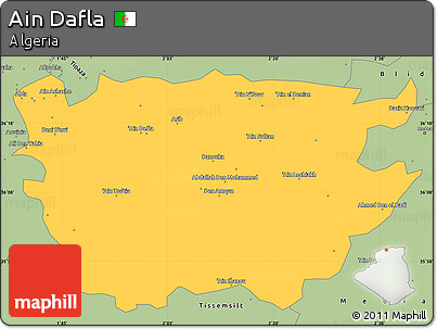 Savanna Style Simple Map of Ain Dafla