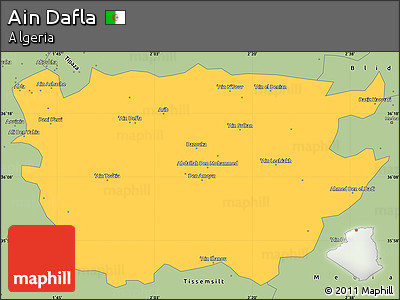 Savanna Style Simple Map of Ain Dafla