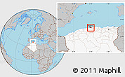 Gray Location Map of Alger, highlighted country