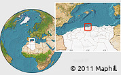 Satellite Location Map of Alger, highlighted country