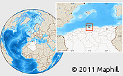 Shaded Relief Location Map of Alger, highlighted country